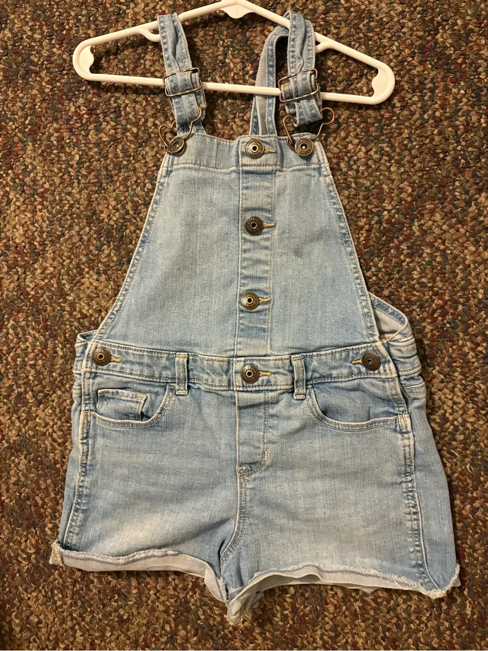 OshKosh B'gosh Light Blue Denim Short Overalls